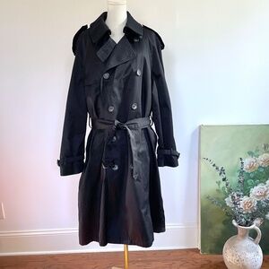 Lauren Ralph Lauren Mens Long Trench Coat 40R Double Breasted Removable Liner